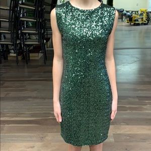 Green sequin dress